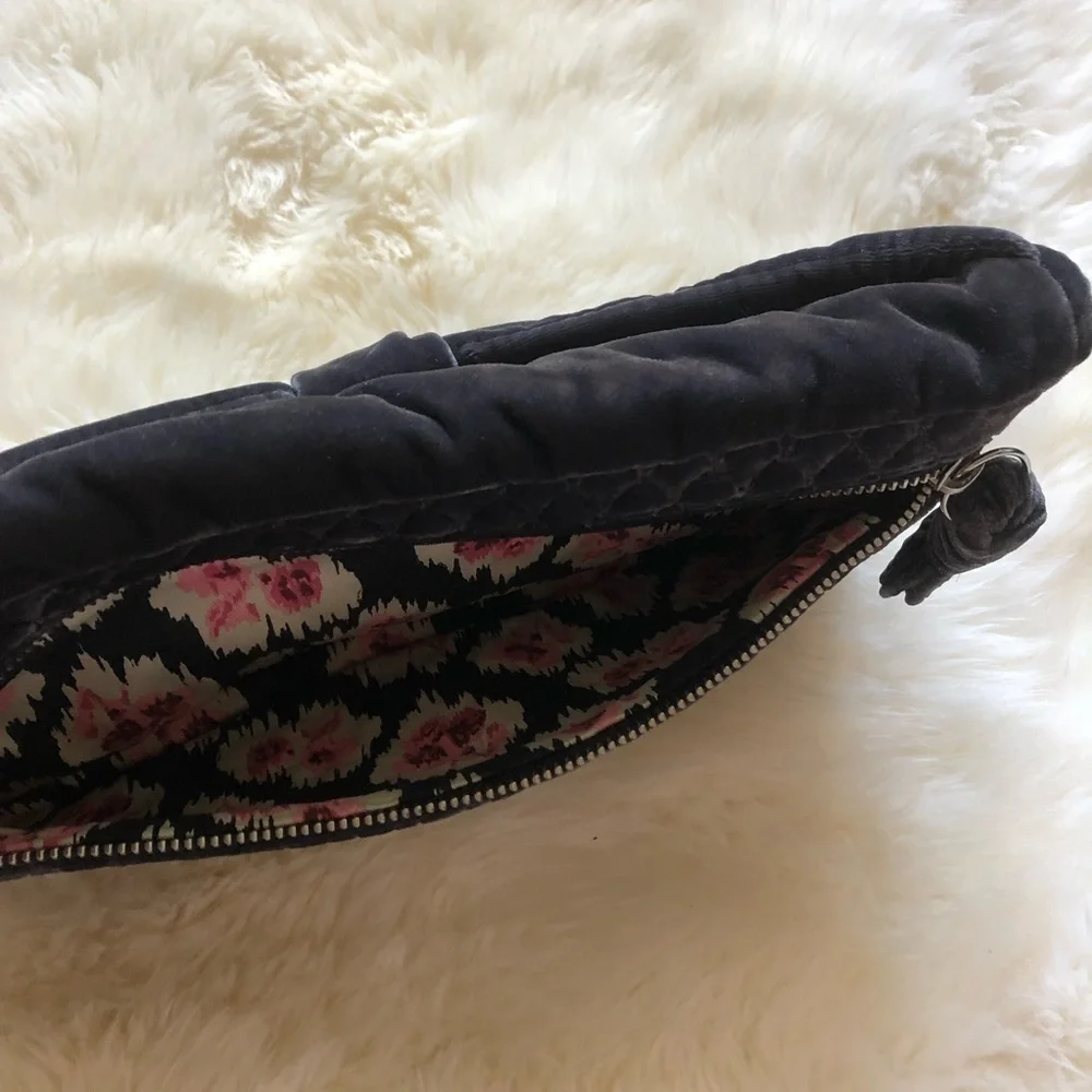 Juicy Couture Gray Velour Oversized Bow Clutch Y2K 2000’s style